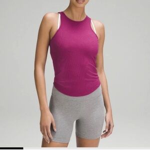 Lululemon Ribbed‎ Modal Silk Twist-Back Yoga Tank-Size 4 Magenta /purple yoga